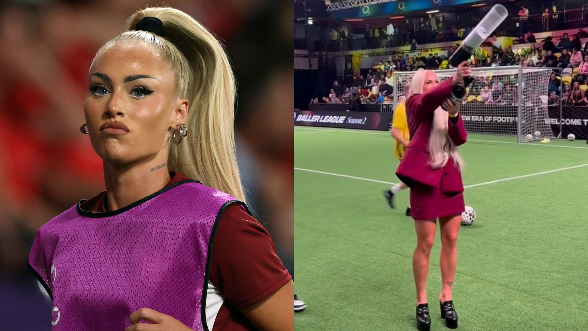 Alisha Lehmann Launches Shirt Cannon and Poses with John Terry at Baller League UK Prior to MVPs United’s Defeat by the Chelsea Legend’s Team